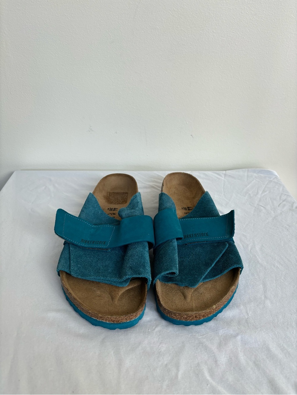 Birkenstock Kyoto Sandals Suede Dark Teal Mens Size 11 Eu44 Reg fit New